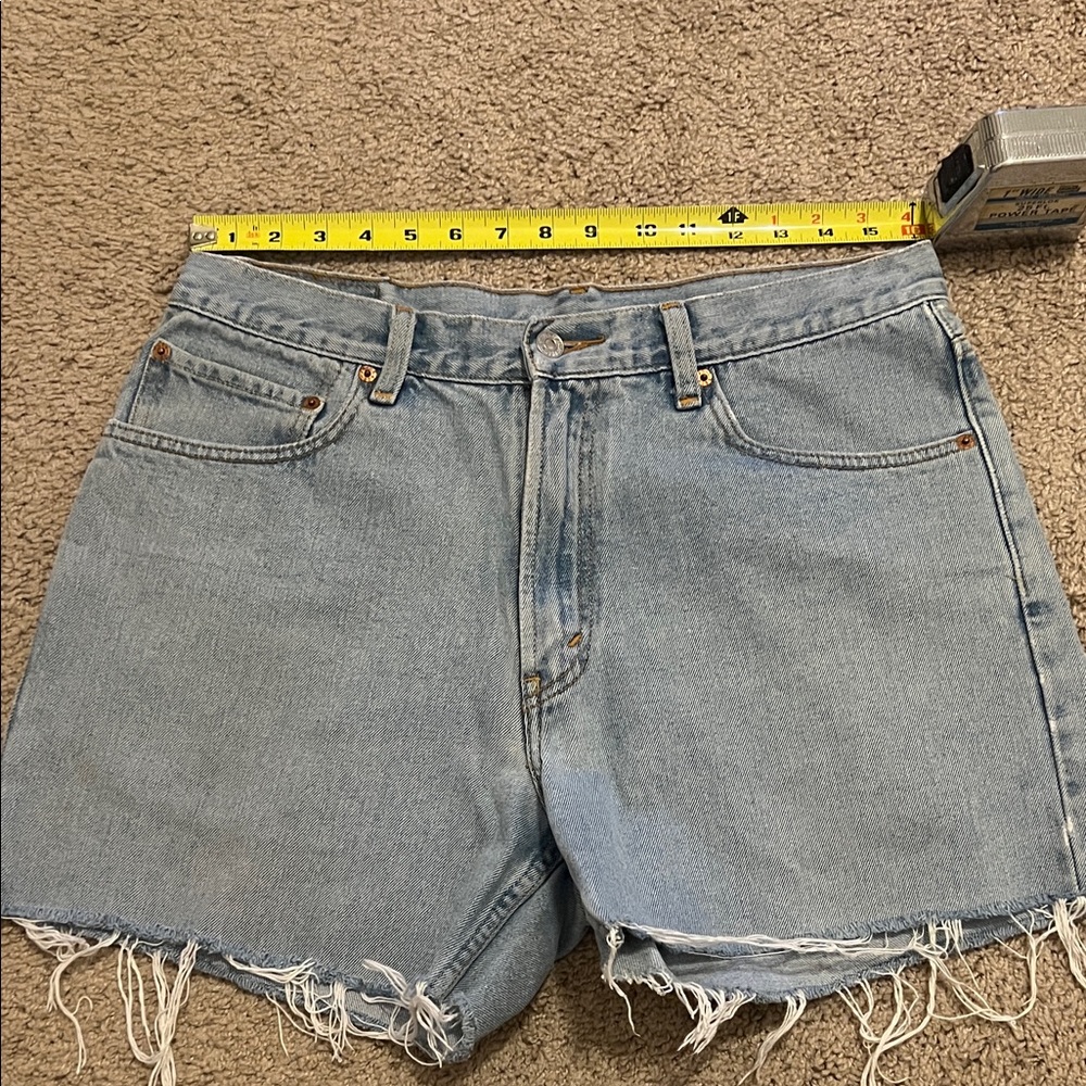Levi's 550 Light Blue Denim Cutoff Shorts